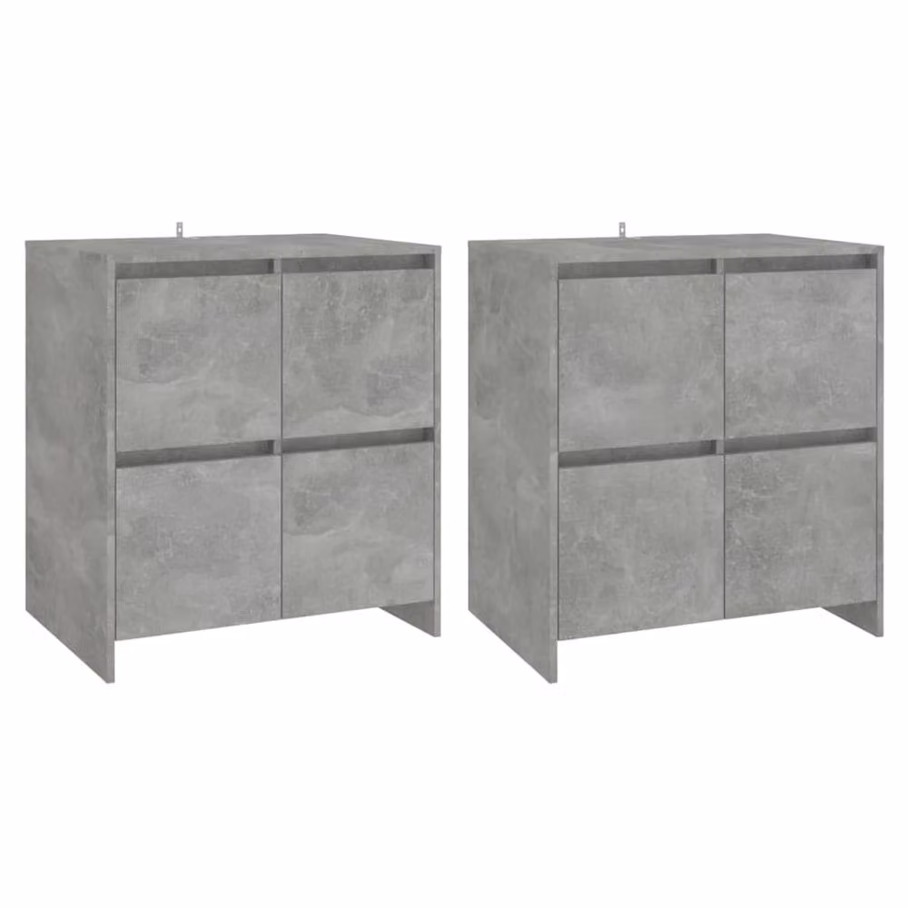 Berkfield Home Set of 2 Modern Sideboards in Concrete Grey, W/D/H: 70 x 41 x 75 cm – 3