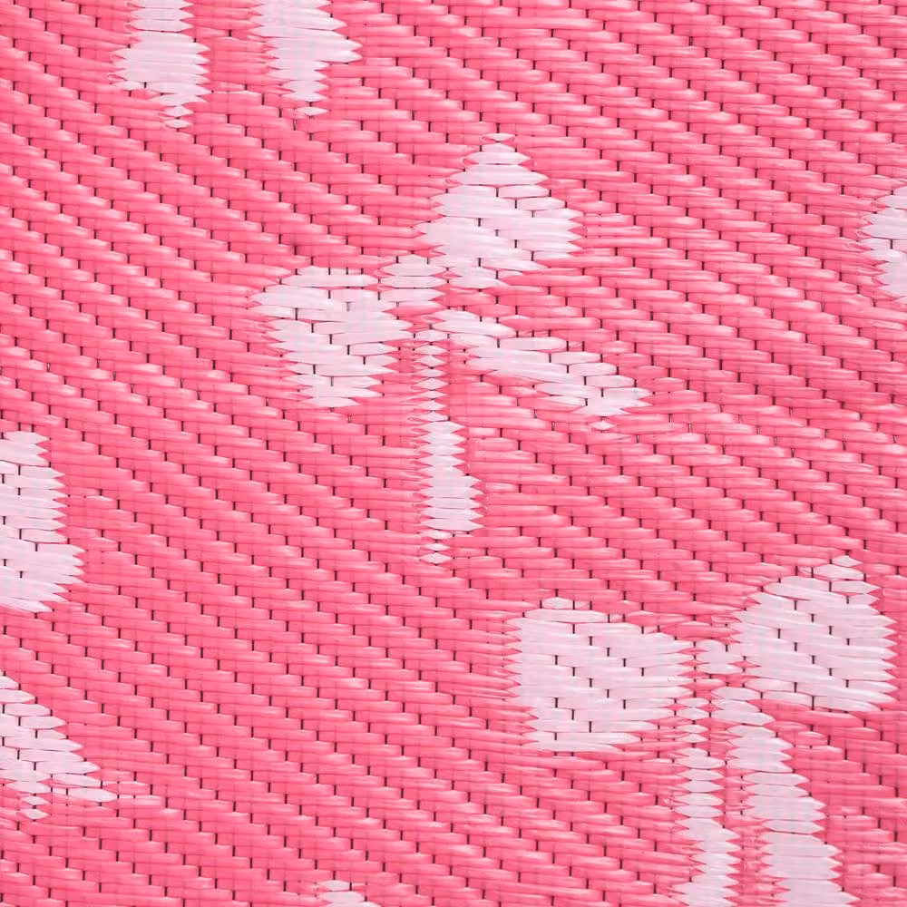 OHS Bows Reversible Waterproof Outdoor Garden Rug in Pink, W: 80 cm, L: 150 cm – 3
