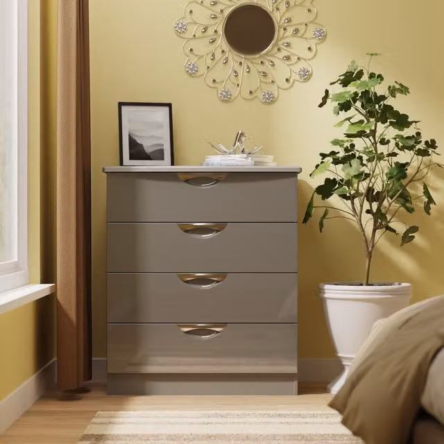 2 U Holborn 4 Drawer Chest in Mid Grey
