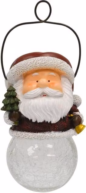 Globrite Santa Crackle Ball LED Christmas Solar Hanging Light in White and Multicolour