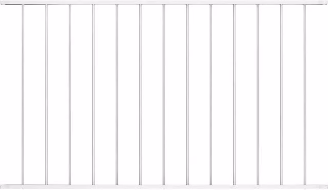 Berkfield Home Powder-coated Steel In-ground Fence Panel, White, W: 1.7 m, H: 1 m