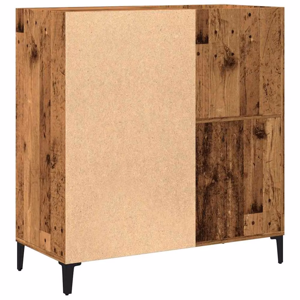 Berkfield Home Old Wood Record Cabinet in Brown, W: 84.5 cm, D: 38 cm, H: 89 cm – 5