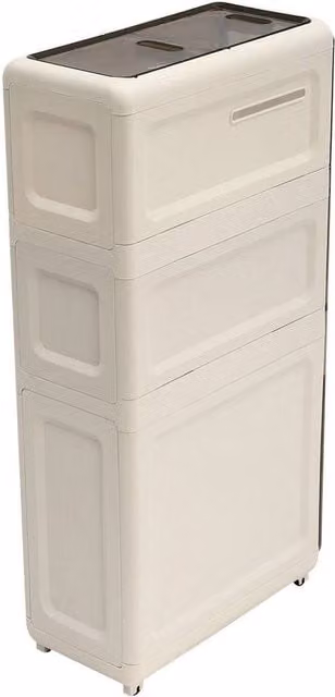 Kelvenix Rolling Narrow Slim White Bathroom Storage Cabinet – 1