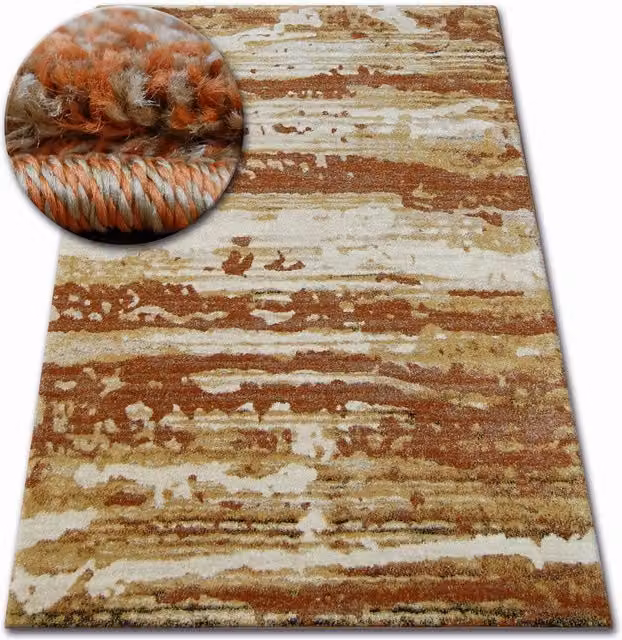 RugsX Shadow Abstract Modern Rug in Orange, W: 140 cm, D: 190 cm – 1