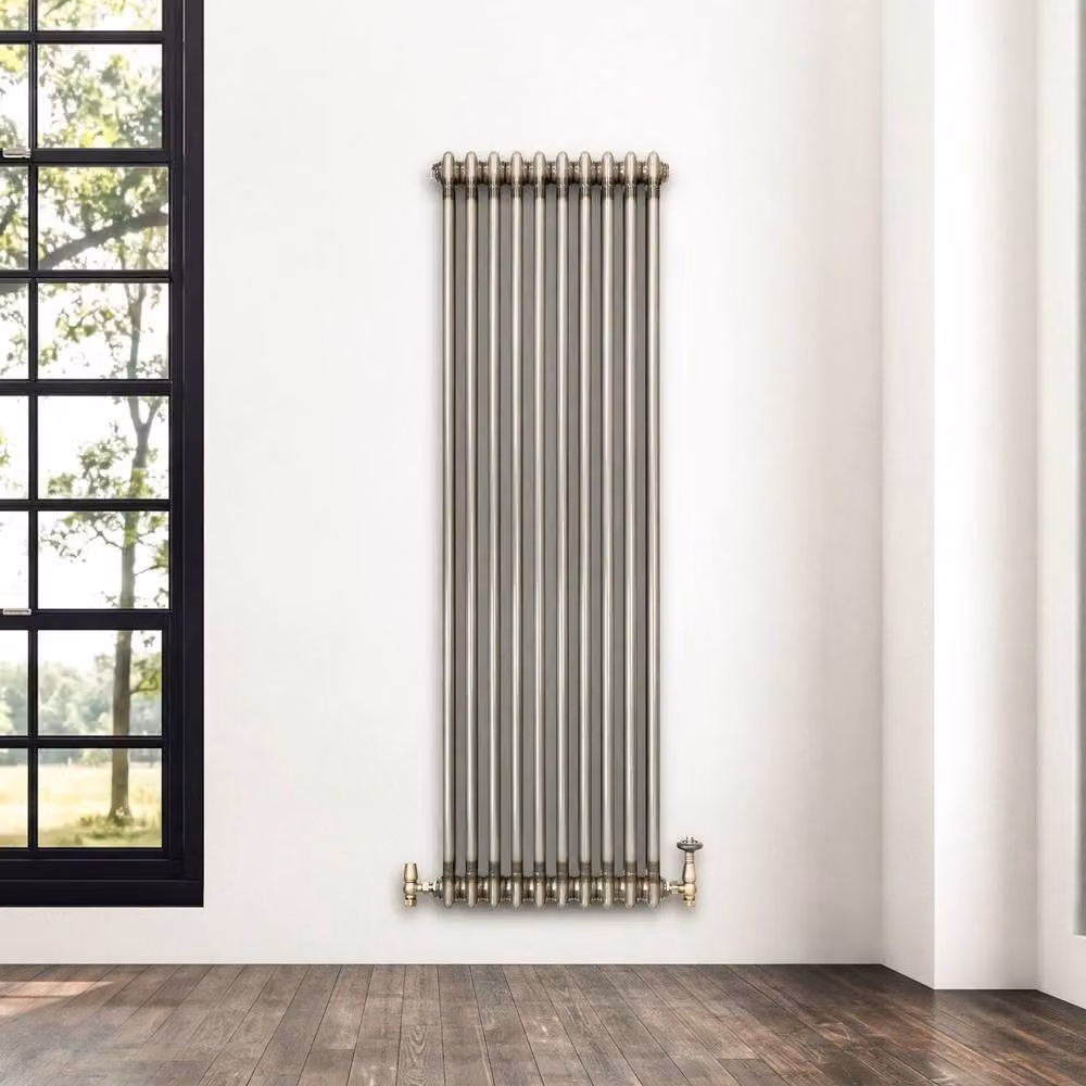Monstershop Traditional 2 Column Steel Radiator in Silver, H 150 cm x W 47 cm – 4