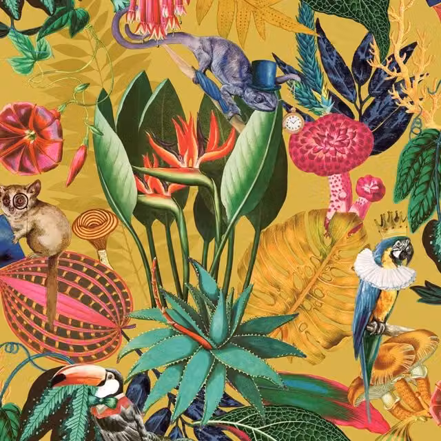 Holden Décor Wonderland Tropical Yellow Botanical Wallpaper Roll – 1