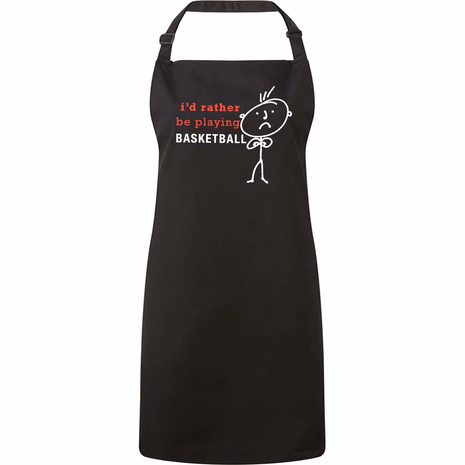 60 SECOND MAKEOVER I'd Rather Be Playing Basketball Black Apron – 2