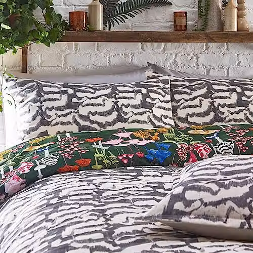 Riva Home Amanita Reversible Mushroom Duvet Cover and Pillowcase Set, Multicolour, W/D/H: 180 x 200 cm – 3