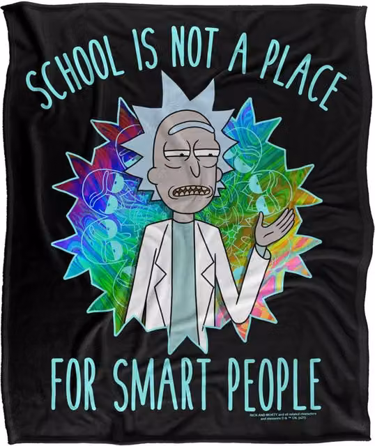 LOGOVISION Rick and Morty School Silky Touch Super Soft Fleece Throw Blanket, Multicolour, W: 127 cm x D: 152.4 cm – 6
