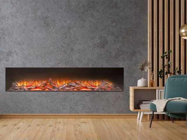 Acantha Ignis 2000 Fully Inset Media Wall Electric Fire in Black – 1