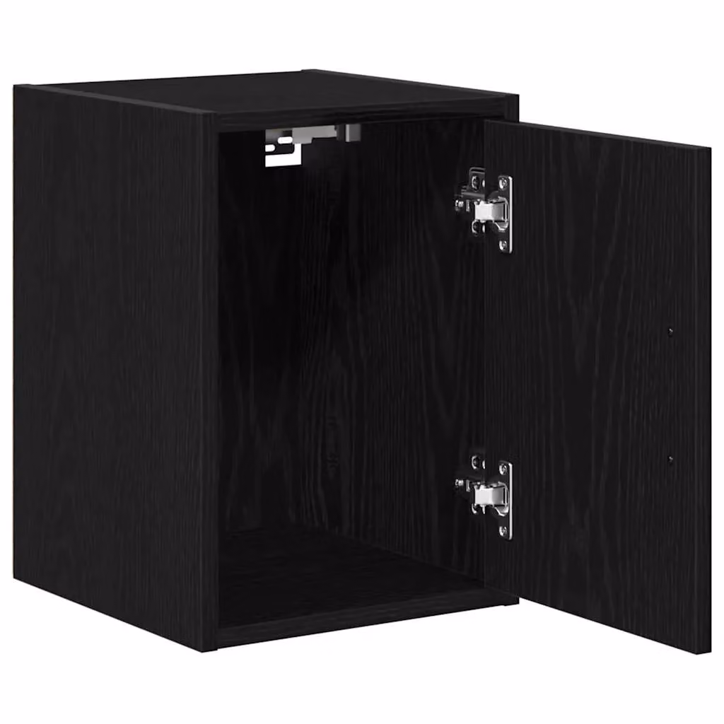 Berkfield Home Set of 2 Black Matt Wall Mounted Garage and Workshop Cabinets in Engineered Wood – 4