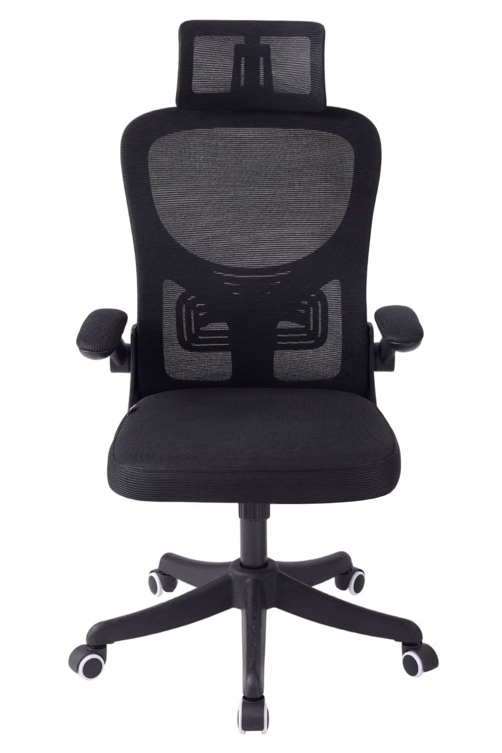 Living and Home Black Mesh Swivel Office Chair with Headrest and Armrests – 2