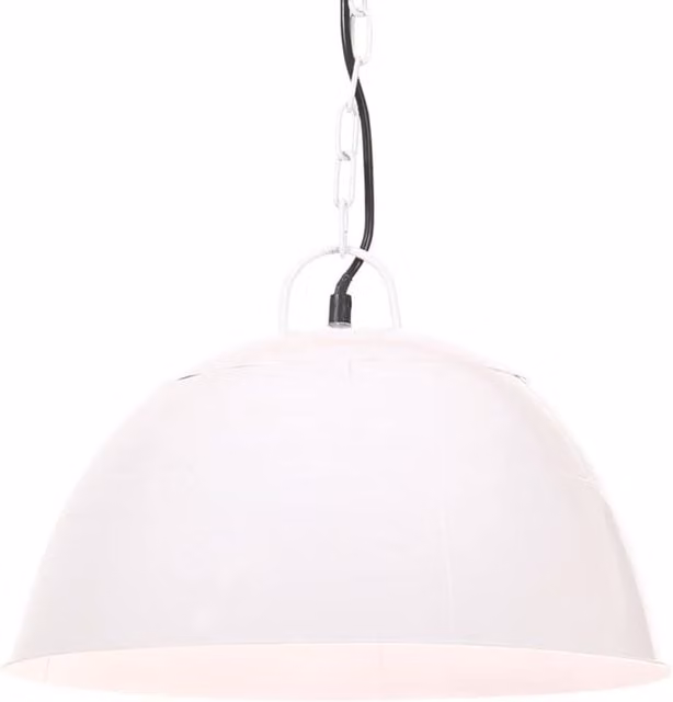 Berkfield Home Industrial Vintage Round Hanging Lamp, White, Diameter: 41 cm, E27, 25 W