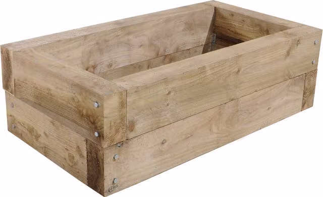 Sleeper Raised Bed in Forest Brown Wood for Vegetable, Herb and Ornamental Gardens