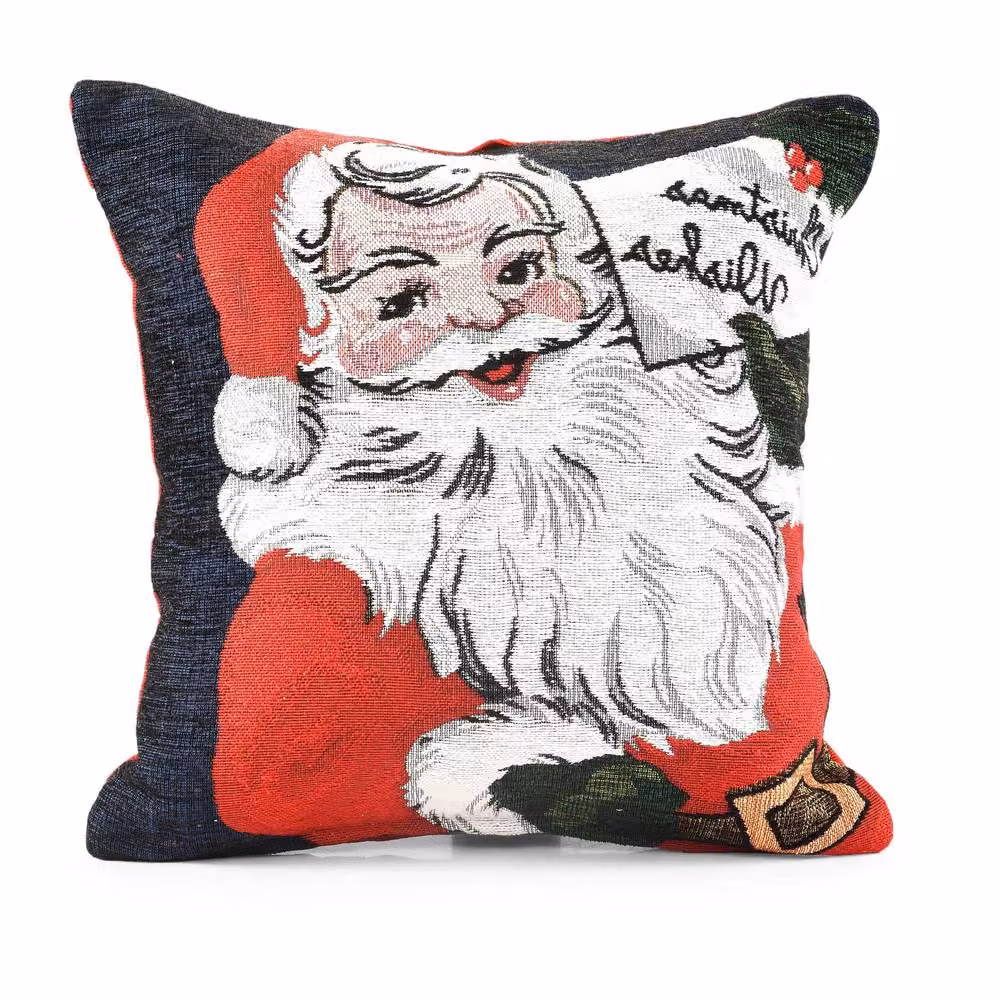 Velosso Xmas Santa Wishes Filled Cushion with Festive Design in Blue, W/D/H: 43 x 43 x 43 cm – 2