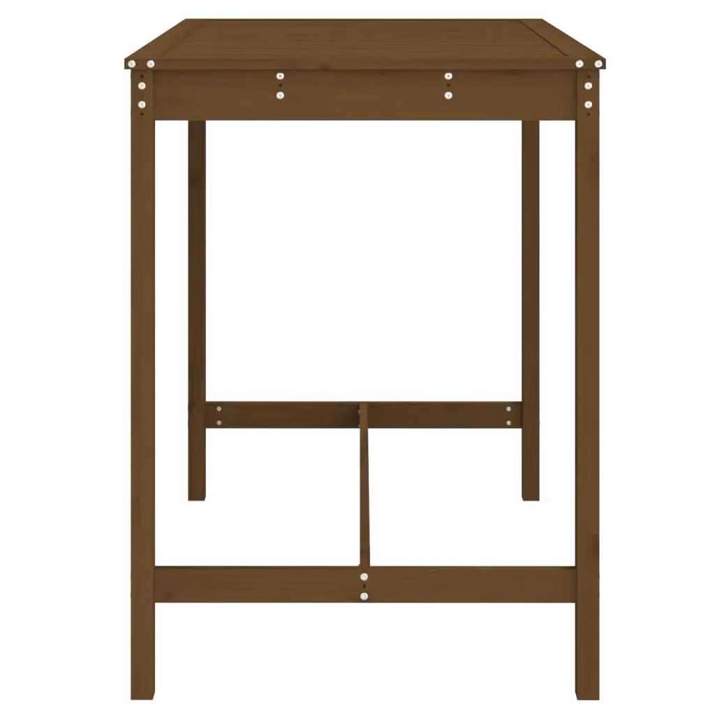 Berkfield Home Rustic Garden Table in Honey Brown Solid Pine, W: 121 cm, D: 82.5 cm, H: 110 cm – 4