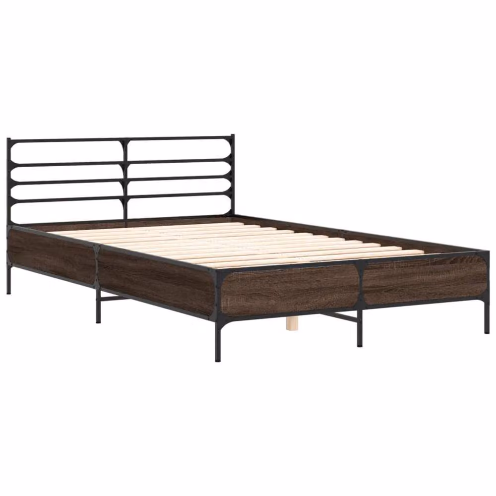 Berkfield Home Double Bed Frame in Brown Oak – 2