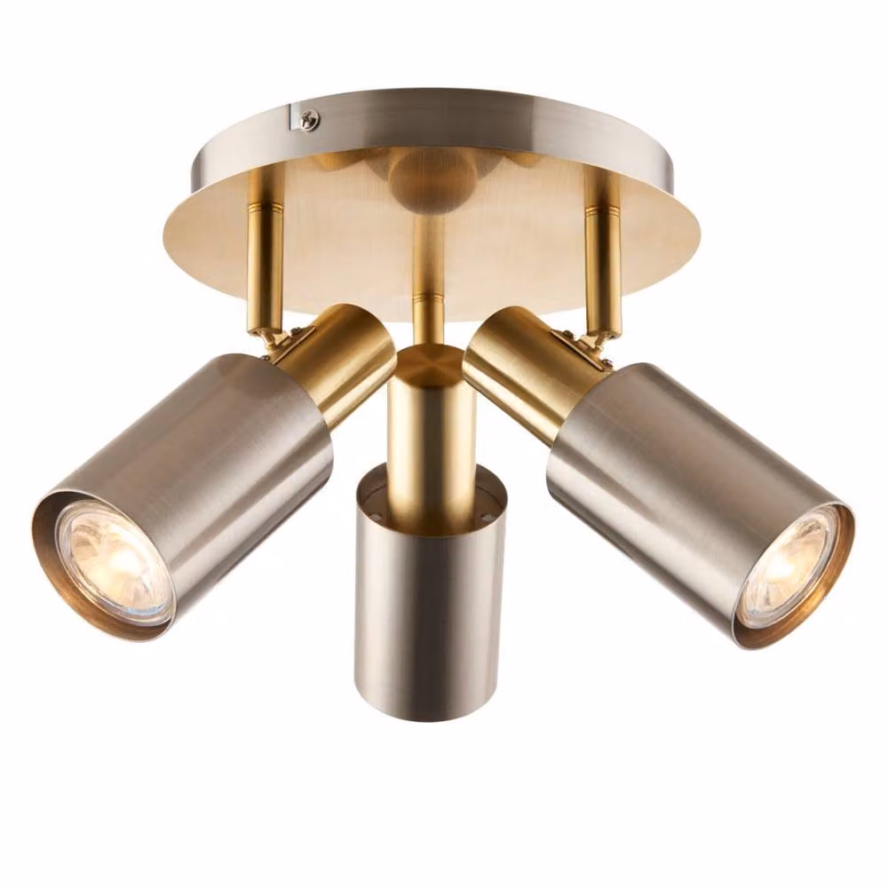 Pagazzi Hayes 3-Light Adjustable Spotlight Plate in Grey and Gold/Brass Metal for Ceiling Mounting – 5