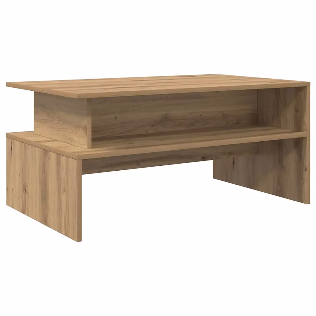 Berkfield Home Artisan Oak Coffee Table in Brown, W/D/H: 90 x 55 x 42.5 cm – 2