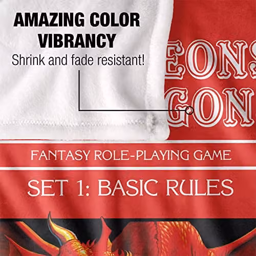 Hasbro Dungeons and Dragons Basic Rules Cover Fleece Blanket, Multicolour, W/D/H: 152 x 127 cm – 3