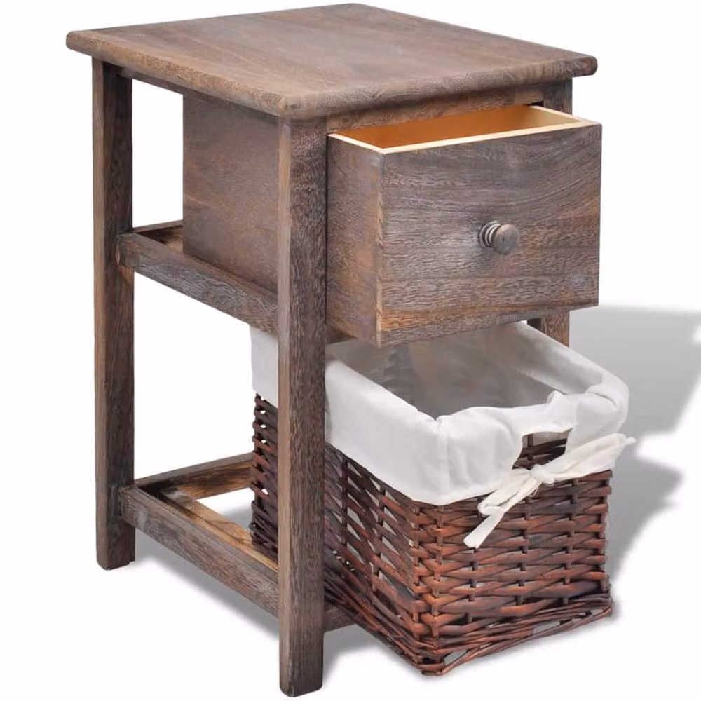 Berkfield Home Compact Bedside Cabinets, 2 Piece Set in Brown Wood – 4