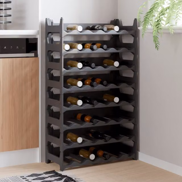 Berkfield Home Stackable Wine Rack for 48 Bottles in Matt Black – 1