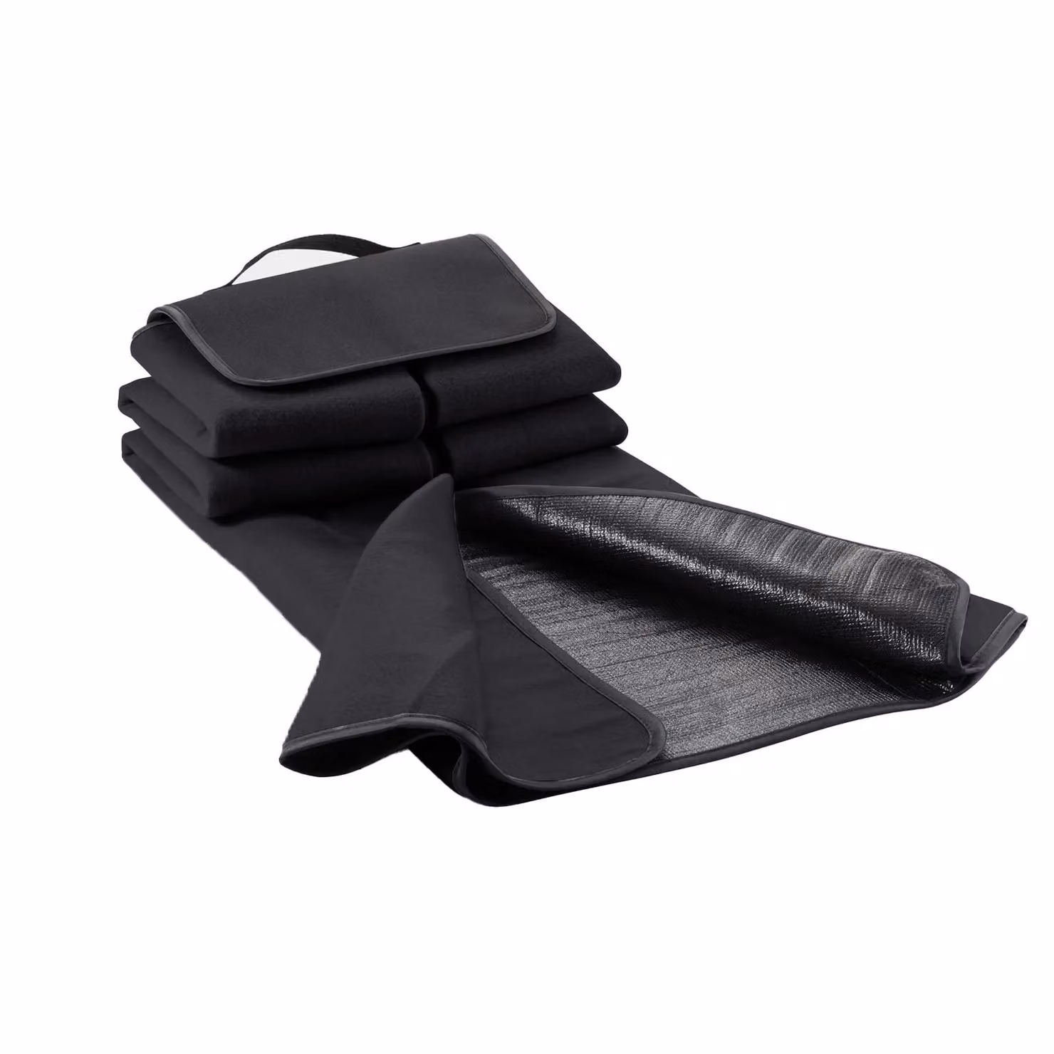 XD Design Plain Black Picnic Blanket with Carry Handle – 2