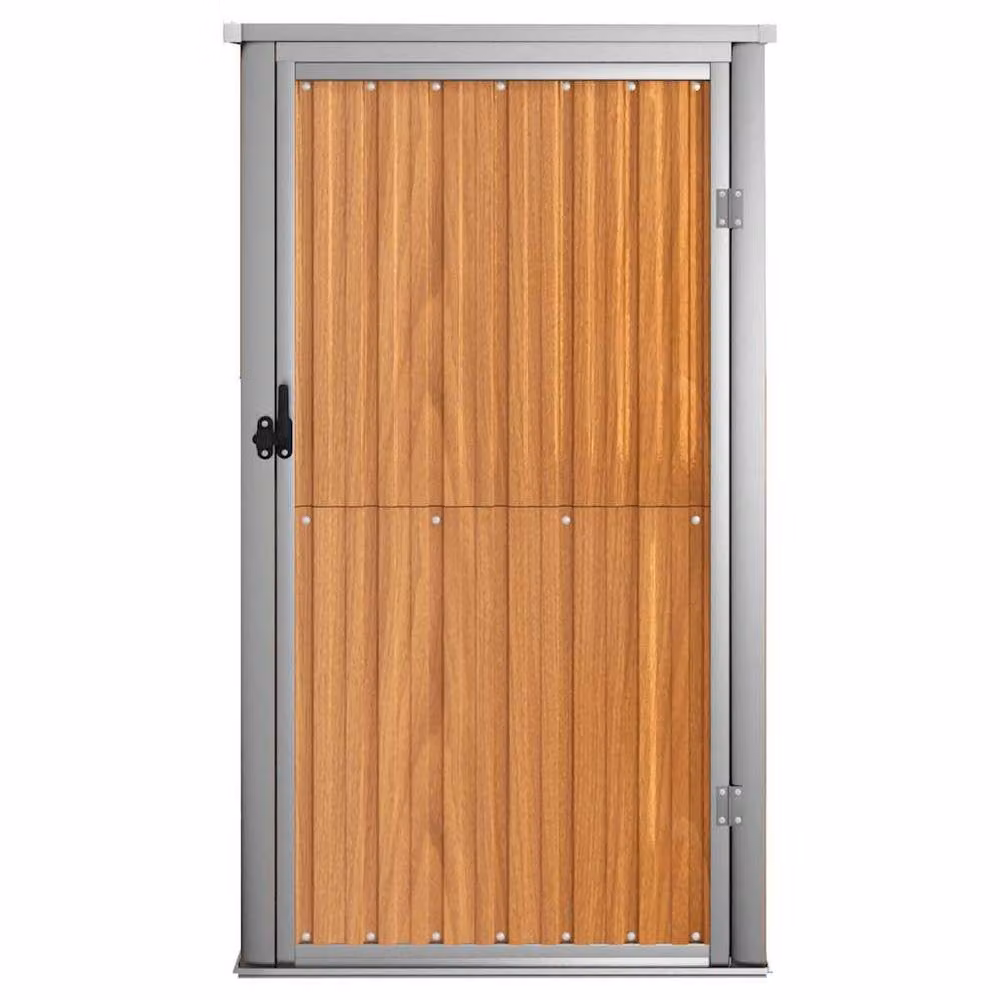 Berkfield Home Brown Galvanised Steel Pent Garden Tool Shed Tall Cabinet W/D/H: 88 x 89 x 161 cm – 2