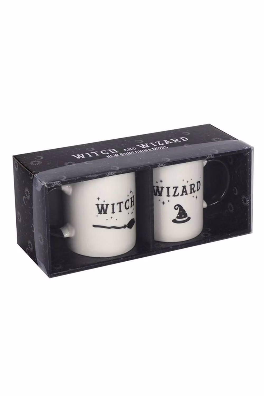 KDMD Witch and Wizard Ceramic Mug Set in Multicolour and White – 2