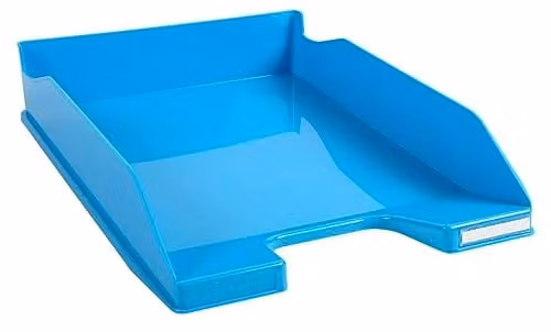 Exacompta Midi Letter Tray Combo in Turquoise Blue Glossy Plastic, A4