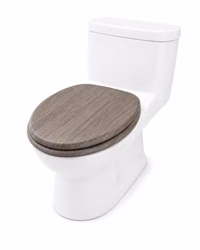 Spot On Dealz Oval MDF Wood Toilet Seat in Grey, 45.72 cm – 3