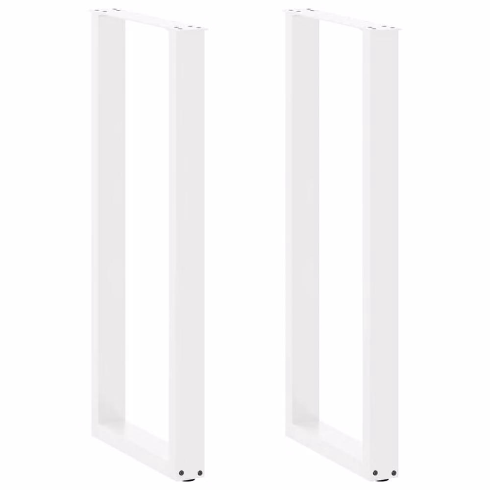 Berkfield Home U-Shaped Steel Coffee Table Legs, 2 Pieces, White, H: 40 cm, W: 110-111 cm