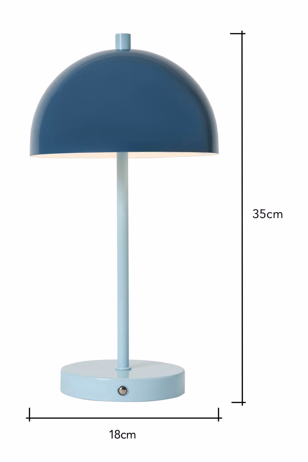 BHS Lighting Alesia Rechargeable Mushroom Table Lamp in Blue – 3
