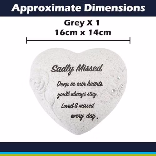 VFM e-Store Memorial Flower Pot Remembrance Ornament, Grey, W: 14 cm, D: 7 cm, H: 16 cm – 2