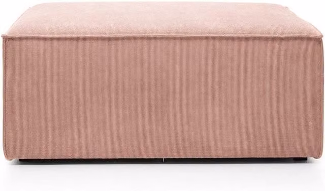 Abakus Direct Doris Rectangular Footstool in Pink Cord Chenille Fabric, W/D/H: 94 x 69 x 41 cm – 1