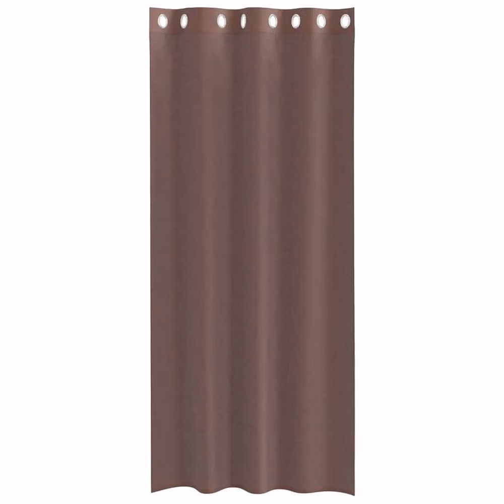 Berkfield Home Brown Voile Fabric Panel Curtains with Eyelets, 2 Pack, W: 140 cm, H: 225 cm – 4