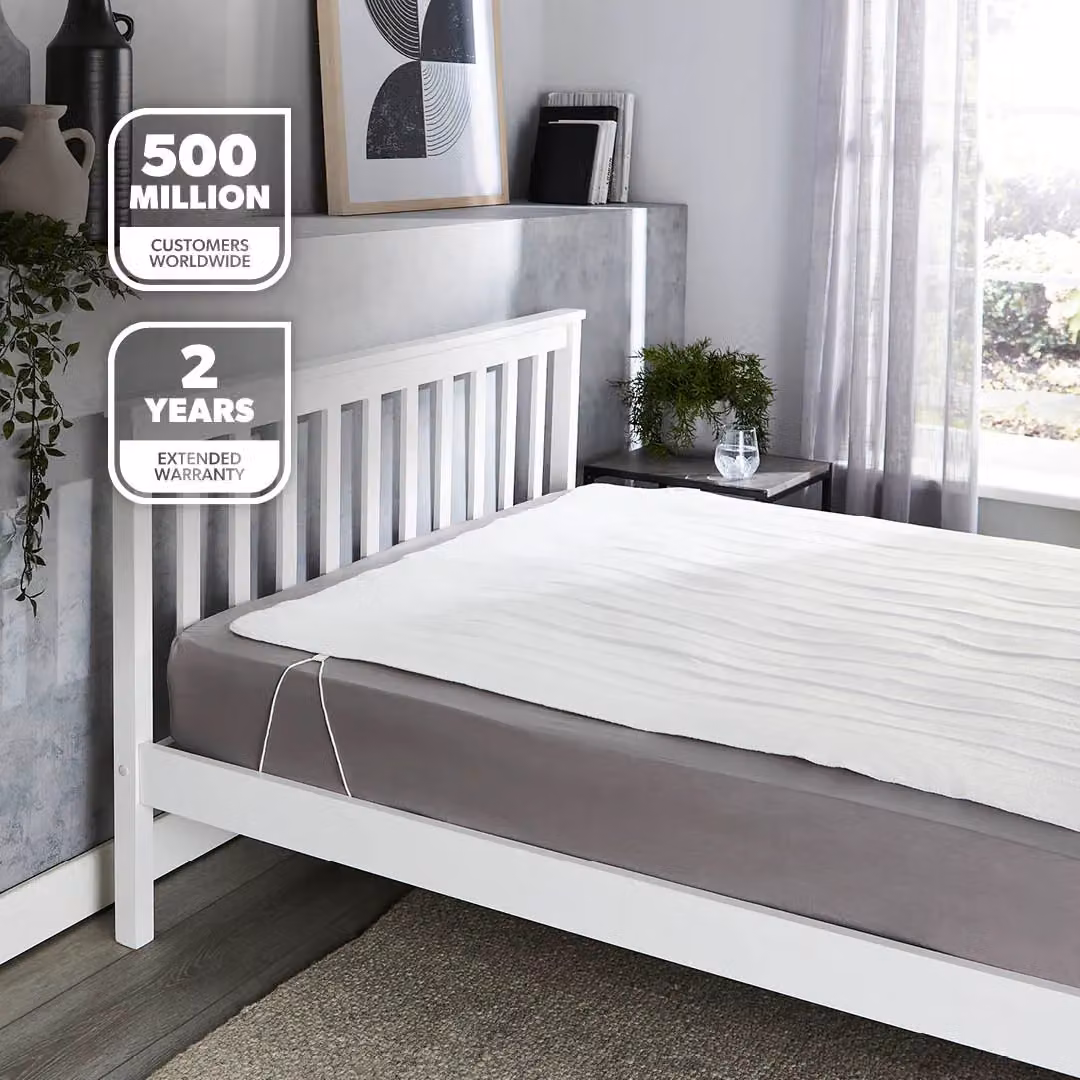 Geepas King Size Heated Underblanket in White, W: 137 cm, D: 165 cm – 2