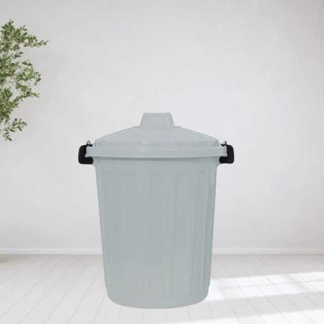 RSW Green Plastic Clip Top Storage Bin with Flip Lid, 25L
