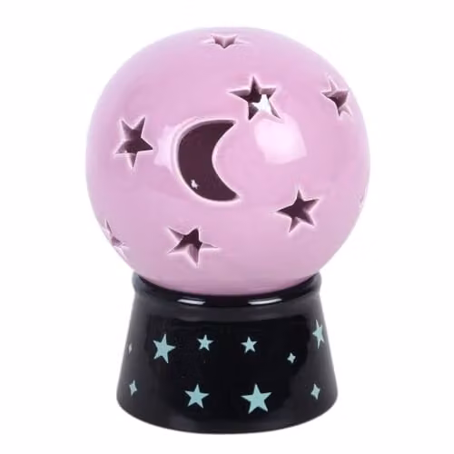 Kingsbury Gifts Purple and Black Crystal Ball Tealight Candle Holder
