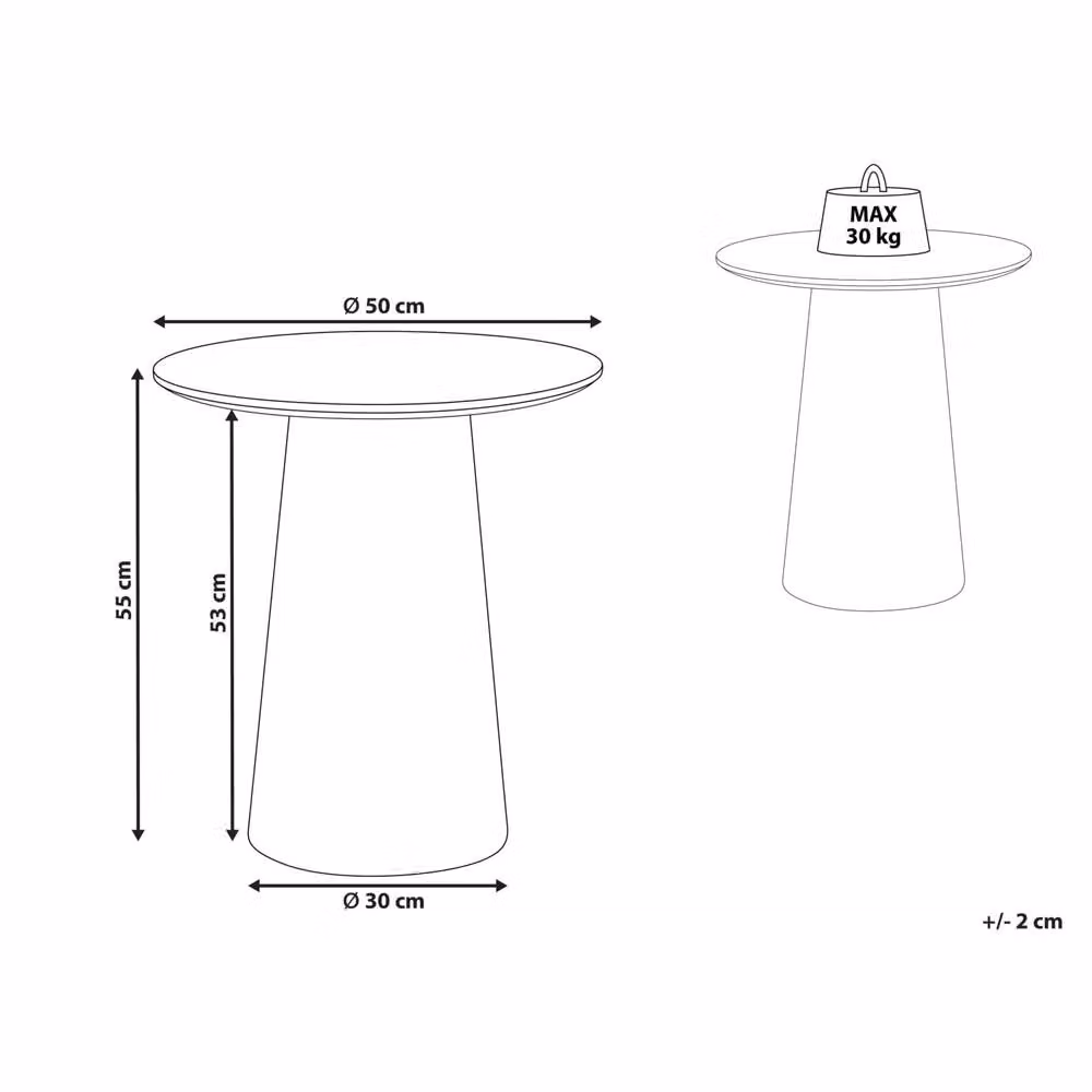 Wyld Haus Black Ash Veneer Round Side Table with MDF Base, W/D/H: 50 x 50 x 55 cm – 4