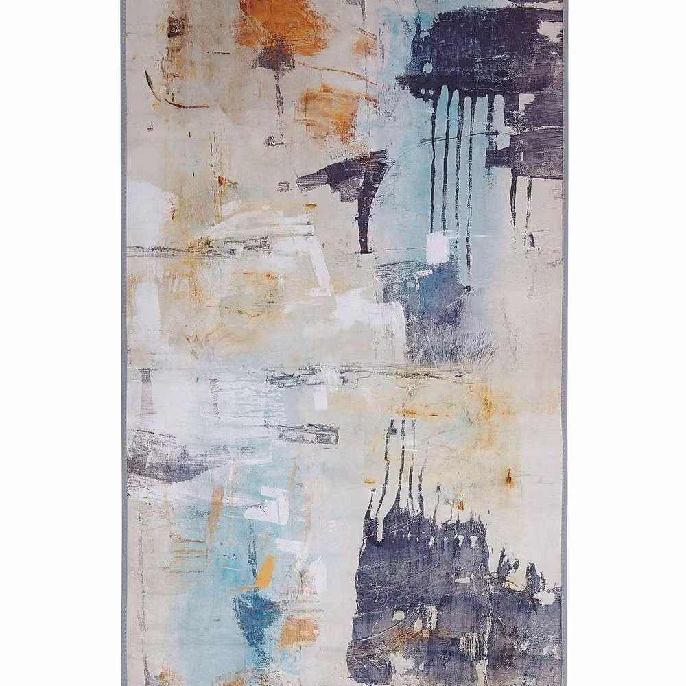 Wyld and Coco Multicolour Abstract Modern Rectangular Rug, W/D/H: 80 x 150 cm, Polyester – 2