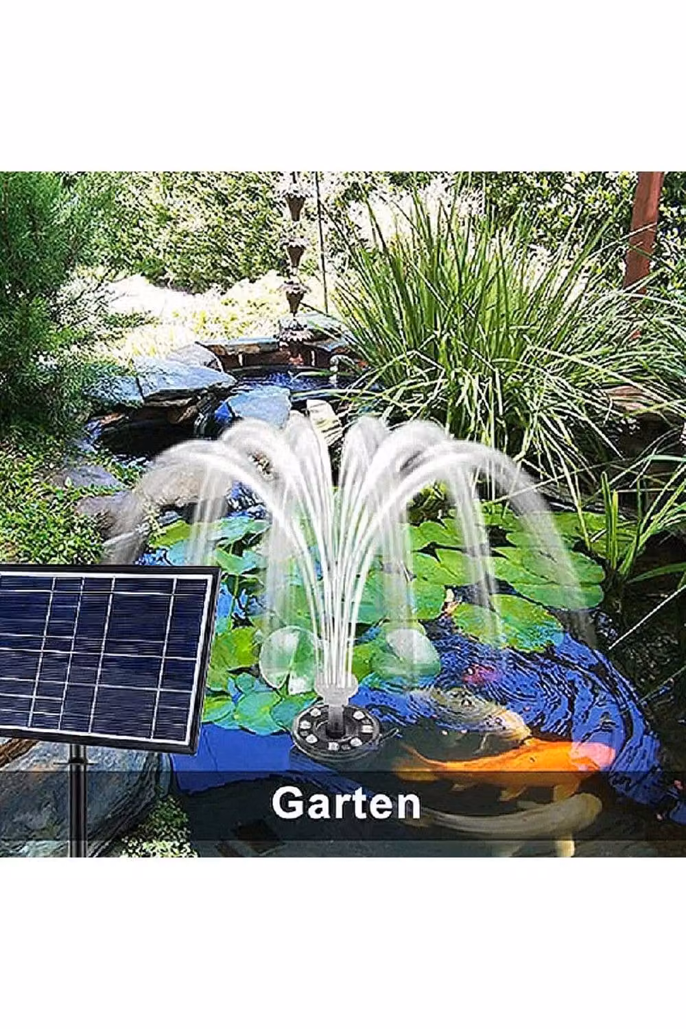 KDMD 7W Solar Powered Fountain Pump with RGB Multicolour LED and 11 Nozzles – 2