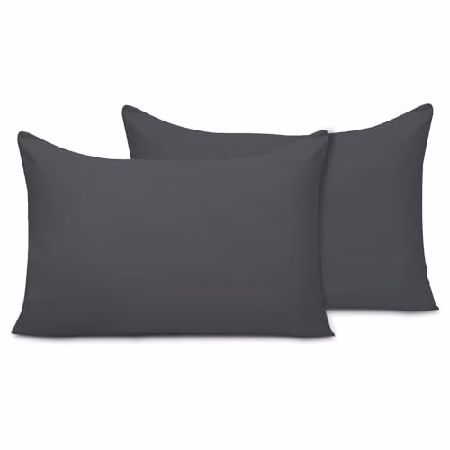 Pamposh Grace Microfibre Pillow Covers, 2 Pack, Grey
