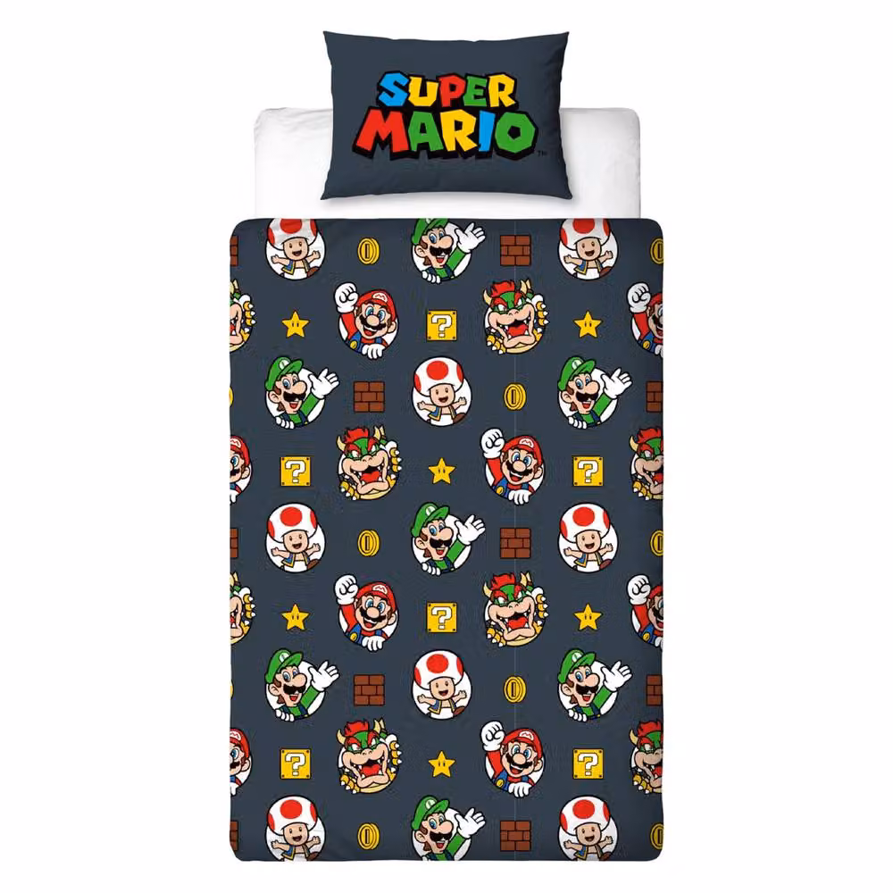 Super Mario Reversible Double Duvet Set and Pillowcase, Multicolour Polyester – 2