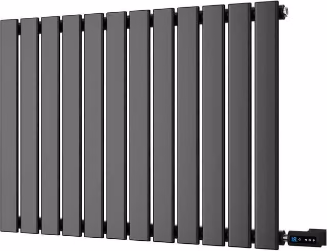 Typhoon Black Single Panel Electric Radiator with Feet and App Control, 81.6 cm