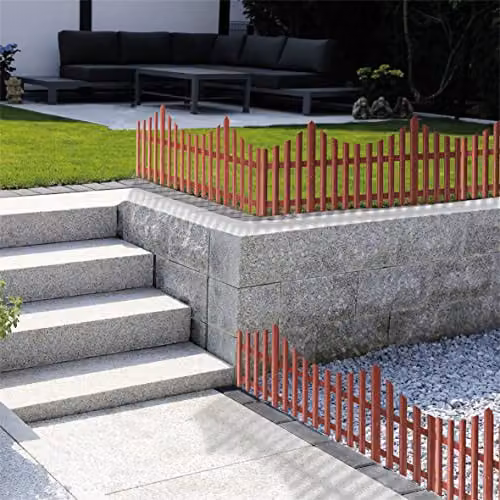 St Helens Home & Garden Wood Effect Garden Edge Fence, Brown (4 Pack) – 2