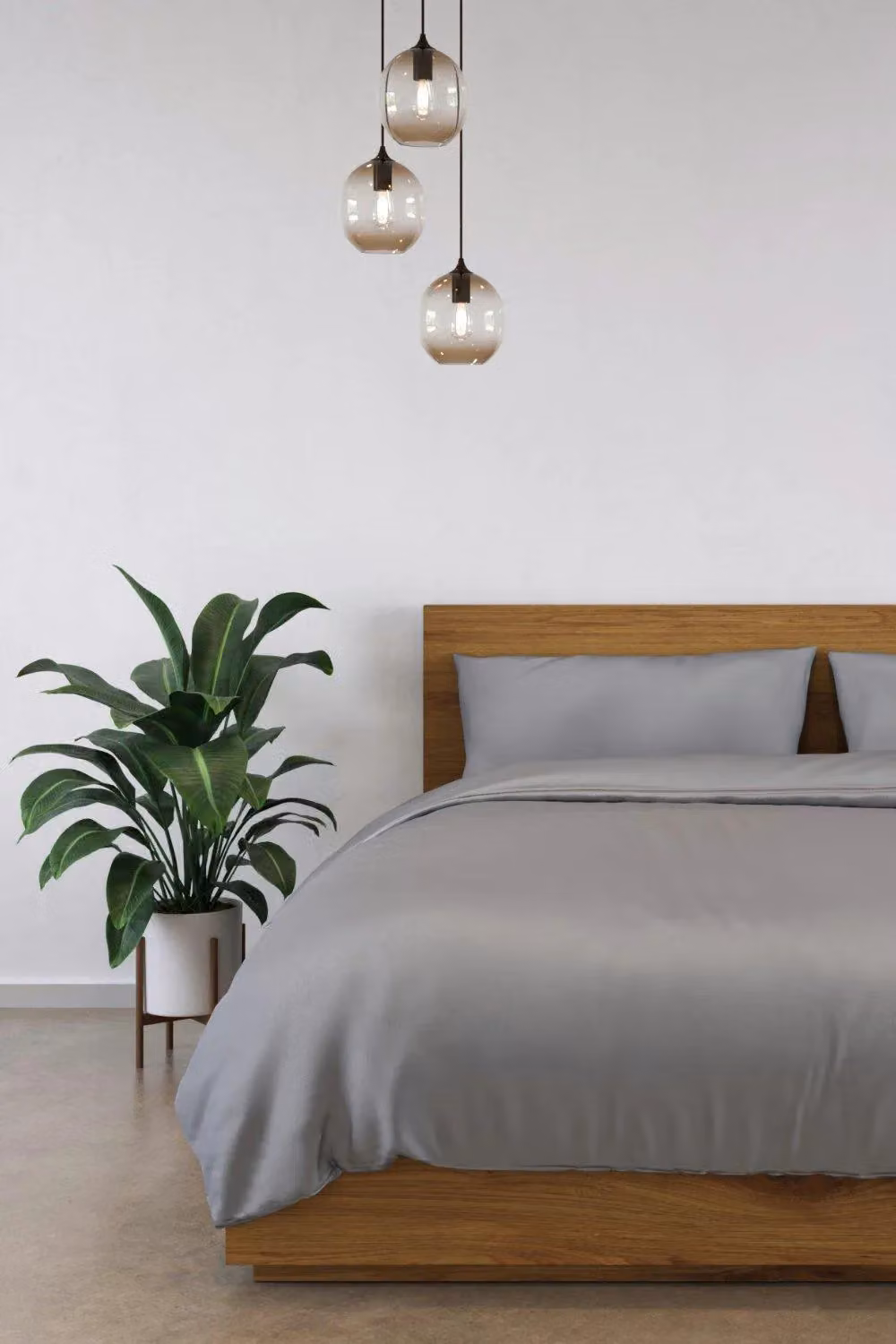 Panda London Organic Bamboo King Flat Sheet in Quiet Grey – 3