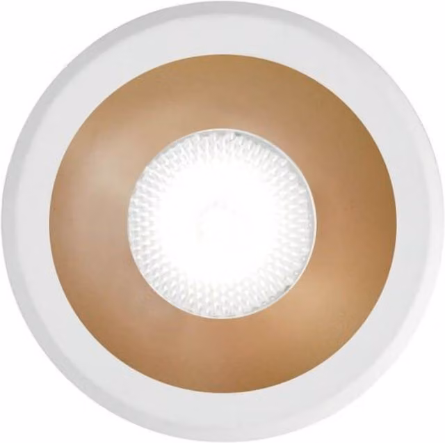 Ideal Lux Virus LED Recessed Downlight Lamp, White and Gold
