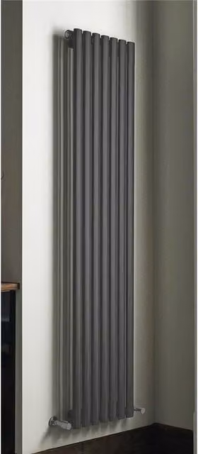 Clifton Anthracite Vertical Double Panel Radiator, H 180 cm x W 30 cm