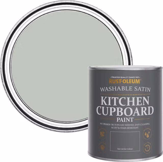 Rust-Oleum Water-Based Kitchen Cupboard Paint in Satin Finish, Green, 0.75 l – 1